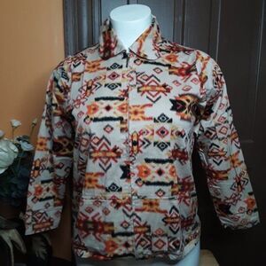 Breckenridge Women Boho Motif Light Zip Jacket Plus size 1X
